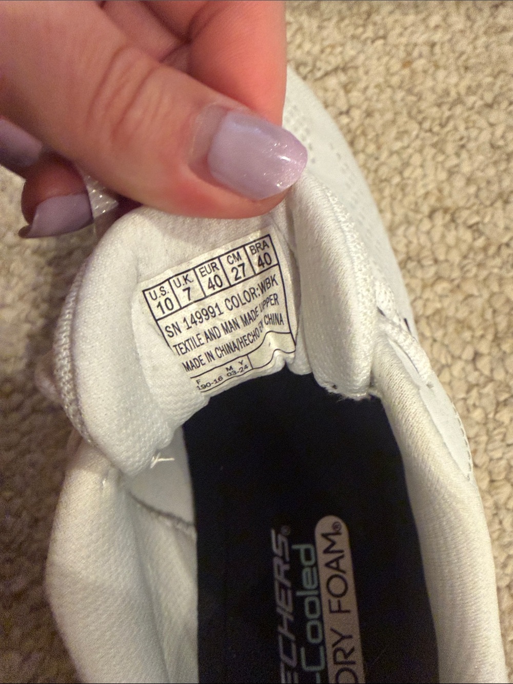 Skechers Women’s White Sneakers with Silver Logo - Picture 6 of 9